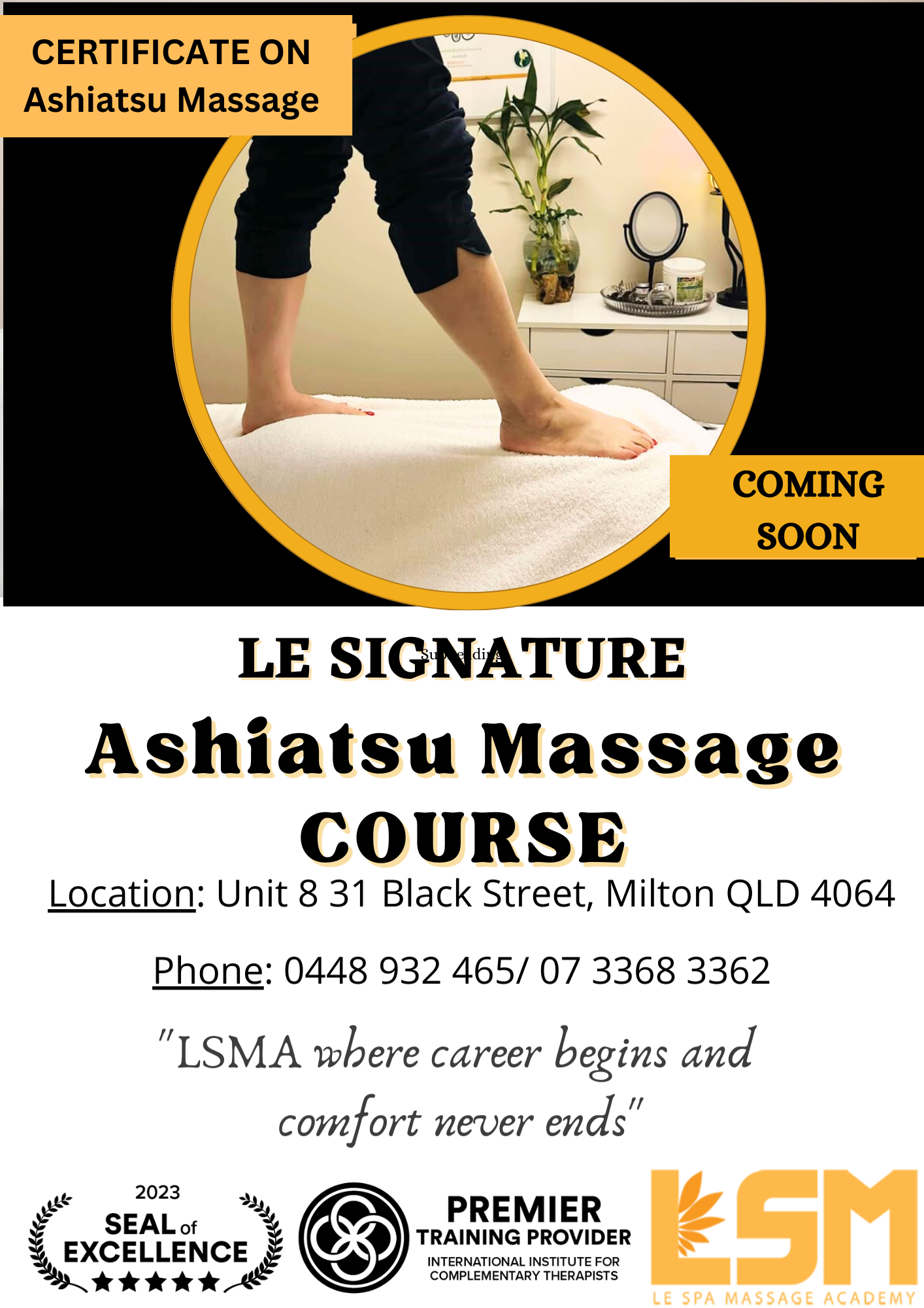 Certificate in Ashiatsu Massage (COMING SOON)